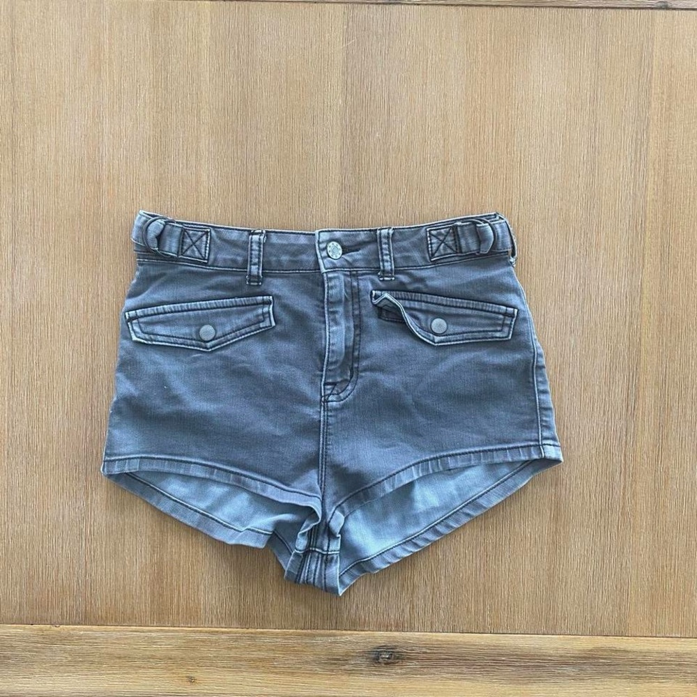 ecote  gray high waisted micro booty shorts 0